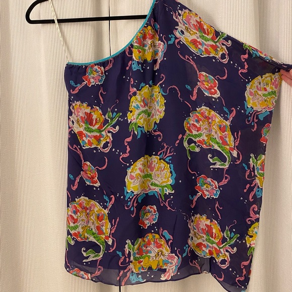 Lilly Pulitzer Blake Chiffon One Shoulder Dress - Picture 2 of 4